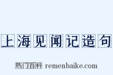上海见闻记造句是什么意思的图片